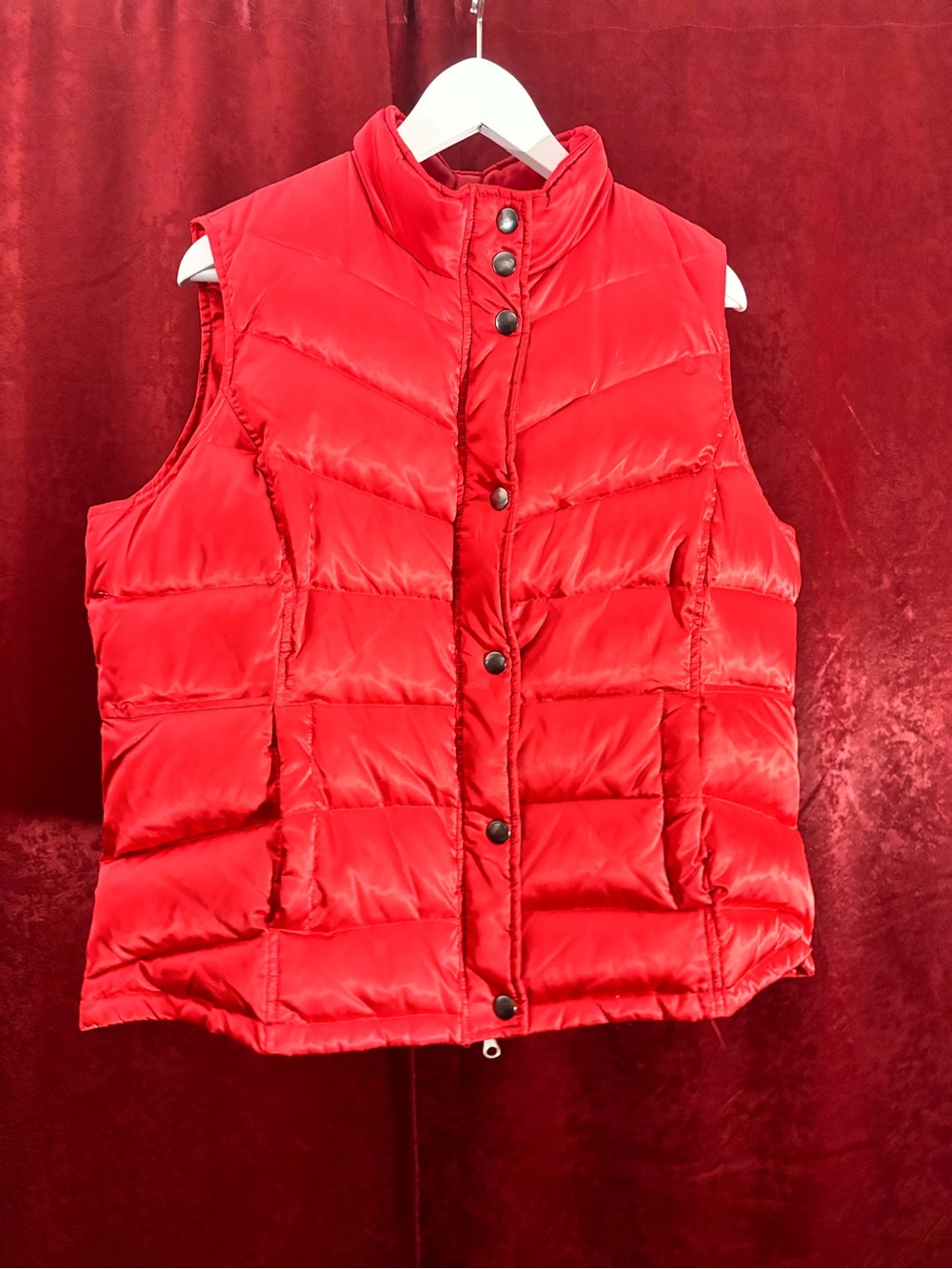 INC International Concepts Bright Red Quilted Puffer Vest